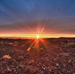 Sunset on Lava Field from Tiede Volcano HDR