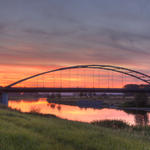 Sonnenuntergang über der Weserbrücke HDR 5234